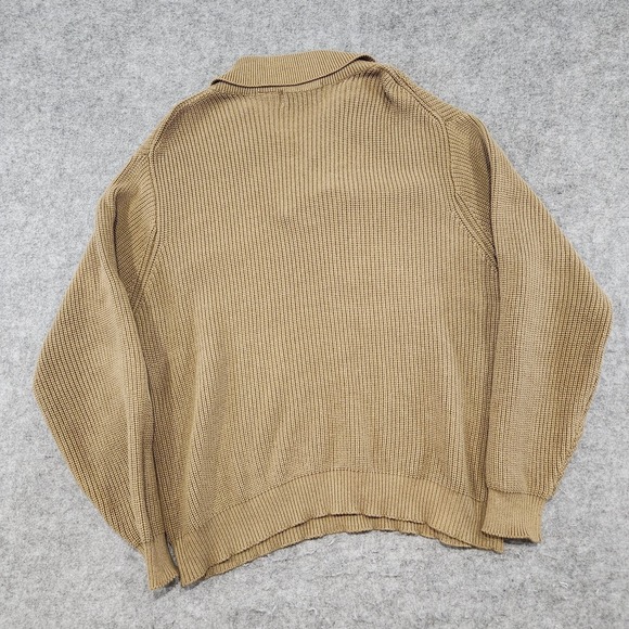 Orvis Mens L Large Cotton Knit Shawl Collar Infantry Button Sweater Elbow Pads - Picture 13 of 14